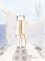 Size: 2380x3200 | Tagged: safe, artist:strange_mark, astronaut, solo, space, spacesuit, traditional art