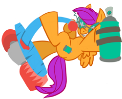 Size: 1024x833 | Tagged: safe, artist:javkiller, scootaloo, jet set radio, solo, spray can