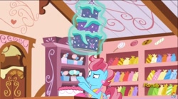 Size: 1280x718 | Tagged: safe, screencap, cup cake, no second prances, cake, discovery family logo, food, sugarcube corner