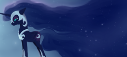 Size: 1024x462 | Tagged: safe, artist:fraida94, nightmare moon, alicorn, pony, female, gradient background, mare, solo