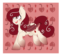 Size: 3010x2701 | Tagged: safe, artist:daydreamsyndrom, oc, oc only, oc:cherri crimzon, bat pony, pony, blushing, solo