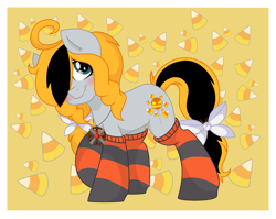 Size: 3134x2496 | Tagged: safe, artist:daydreamsyndrom, oc, oc only, oc:pumpkin patch, earth pony, pony, clothes, socks, solo, striped socks