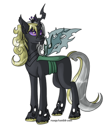 Size: 1000x1174 | Tagged: safe, artist:smilydon, oc, oc only, oc:queen vaspira, changeling, changeling queen, changeling queen oc, female, simple background, solo, transparent background, vector