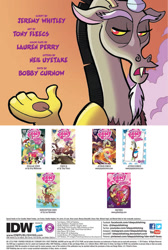 Size: 900x1343 | Tagged: safe, idw, apple bloom, discord, scootaloo, sweetie belle, draconequus, spoiler:comic, spoiler:comicff2, cutie mark crusaders, idw advertisement, male, preview