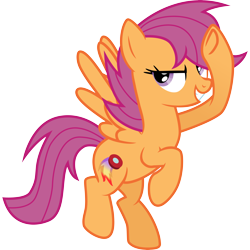 Size: 6400x6400 | Tagged: safe, artist:strawberry-pannycake, scootaloo, absurd resolution, alternate cutie mark, bedroom eyes, flying, grin, looking at you, older, simple background, smiling, smirk, solo, spread wings, svg, transparent background, vector