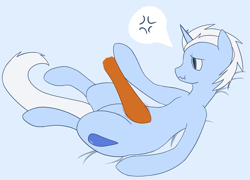 Size: 2835x2045 | Tagged: safe, artist:clair, oc, oc only, oc:frost bite, pony, unicorn, bellyrubs, misleading thumbnail, solo