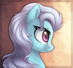 Size: 870x809 | Tagged: safe, artist:kerydarling, screw loose, earth pony, pony, bust, cute, cuteloose, female, mare, messy mane, portrait, profile, sane, smiling, solo