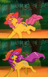 Size: 1000x1625 | Tagged: safe, artist:sugarcup, screencap, bon bon (g1), bee, birds of a feather, my little pony tales, scene interpretation