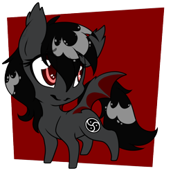 Size: 800x800 | Tagged: safe, artist:rainbowdrools, oc, oc only, oc:qetesh, bat pony, pony, chibi