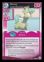 Size: 344x480 | Tagged: safe, cinnabar, golden hooves, quicksilver, card, ccg, crystal games, enterplay, mlp trading card game, solo