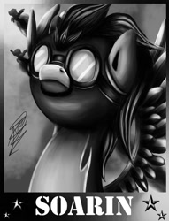 Size: 1024x1340 | Tagged: safe, artist:jveshadow, soarin', bust, goggles, portrait