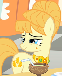 Size: 442x539 | Tagged: safe, screencap, aunt orange, earth pony, pony, the cutie mark chronicles, drink, female, mare, solo