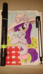 Size: 1440x2450 | Tagged: safe, artist:jorobro, berry punch, berryshine, solo, tea, traditional art