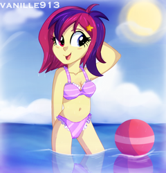 Size: 1280x1331 | Tagged: safe, artist:spookyle, oc, oc only, oc:stardancer, equestria girls, belly button, bikini, cleavage, humanized, solo, swimsuit