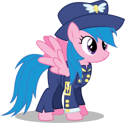 Size: 4981x4909 | Tagged: safe, artist:9de-light6, firefly, g1, absurd resolution, ancient wonderbolts uniform, clothes, general firefly, hat, simple background, solo, transparent background, uniform, vector