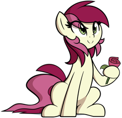 Size: 1252x1213 | Tagged: dead source, safe, artist:furrgroup, roseluck, rose, sitting, solo