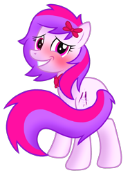 Size: 1536x2048 | Tagged: safe, artist:birdivizer, oc, oc only, oc:silent song, blushing, cute, ponysona, shy, smiling, solo