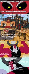 Size: 638x1614 | Tagged: safe, lord tirek, cutthroat bill, edward van helgen, exploitable meme, haggis mcmutton, meme, monkey island, tirek vs everyone meme