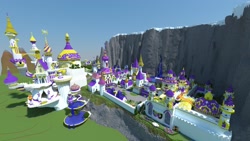 Size: 1920x1080 | Tagged: safe, brohoof.com, canterlot, canterlot castle, canterlot streets, game screencap, minecraft, no pony, render, wedding gate