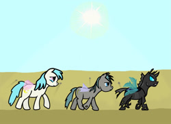 Size: 674x487 | Tagged: safe, artist:rydelfox, changeling, flutter pony, evolution, transformation