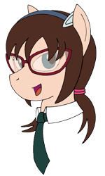 Size: 333x555 | Tagged: safe, artist:combatkaiser, crossover, glasses, hairband, headband, makinami mari illustrious, necktie, neon genesis evangelion, pigtails, ponified, simple background, transparent background