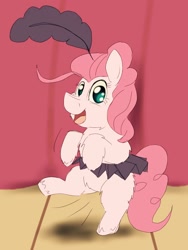 Size: 768x1024 | Tagged: safe, artist:fluffsplosion, fluffy pony, over a barrel, clothes, dancing, pinkiefluff, solo, tutu