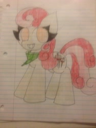 Size: 2448x3264 | Tagged: safe, artist:greenlucario15, apple bumpkin, apple family member, lined paper, photo, solo, traditional art