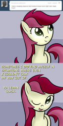 Size: 650x1300 | Tagged: safe, artist:why485, roseluck, ask, ask the flower trio, comic, solo, tumblr