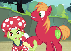 Size: 1500x1074 | Tagged: safe, screencap, big macintosh, granny smith, earth pony, pony, leap of faith, clothes, male, stallion, swimsuit