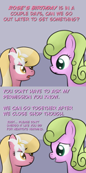 Size: 650x1300 | Tagged: safe, artist:why485, daisy, flower wishes, lily, lily valley, pony, ask, ask the flower trio, comic, dialogue, duo, female, flower, flower in hair, mare, tumblr