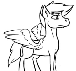 Size: 507x474 | Tagged: safe, artist:tempusfidgets, scootaloo, pegasus, pony, determined, monochrome, solo