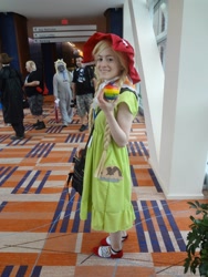 Size: 1536x2048 | Tagged: safe, artist:blackiechuu, granny smith, human, 2013, bronycon, convention, cosplay, irl, irl human, photo, solo, young granny smith, younger, zap apple