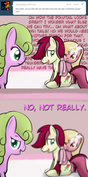 Size: 650x1300 | Tagged: safe, artist:why485, daisy, flower wishes, lily, lily valley, roseluck, ask, ask the flower trio, comic, flower trio, tumblr
