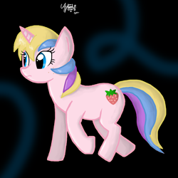 Size: 2500x2500 | Tagged: safe, artist:zsparkonequus, holly dash, black background, simple background, solo, walking