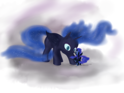 Size: 2368x1792 | Tagged: safe, artist:kwendynew, nightmare moon, alicorn, pony, black coat, female, horn, mare, self ponidox, solo, wings