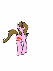 Size: 774x1032 | Tagged: safe, artist:cutiepiepony-awnsers, cutiepie, cutiepiemarzia, hair dye, jumping, marzia, ponified, solo