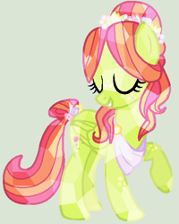 Size: 451x565 | Tagged: safe, artist:rem-ains, oc, oc only, oc:tulipa, pegasus, pony, crystallized, eyes closed, solo