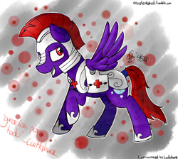 Size: 1280x1145 | Tagged: safe, artist:skoop, oc, oc only, pegasus, pony, purple, royal guard, smiling, solo