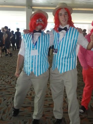 Size: 1536x2048 | Tagged: safe, flam, flim, human, cosplay, flim flam brothers, irl, irl human, photo