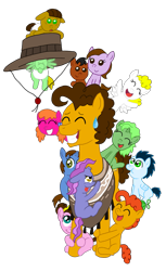 Size: 993x1625 | Tagged: safe, artist:crazynutbob, cheese sandwich, climbing, colt, filly, foal, grin, sweatdrop