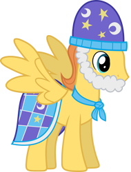 Size: 1600x2109 | Tagged: safe, artist:vectorizedunicorn, star swirl the bearded, warm front, pegasus, pony, three's a crowd, background pony, beard, cloak, clothes, costume, fake beard, hat, male, simple background, solo, stallion, star swirl the bearded costume, transparent background, vector