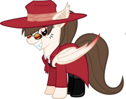 Size: 3433x2712 | Tagged: safe, artist:zacatron94, oc, oc only, oc:rose petal, bat pony, pony, alucard, cosplay, hellsing, high res, simple background, solo, transparent background, vector