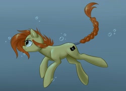Size: 2554x1857 | Tagged: safe, artist:solweig, oc, oc only, bubble, swimming, tail wrap, underwater