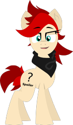 Size: 2016x3418 | Tagged: safe, artist:zvn, oc, oc only, oc:red pone (8chan), /pone/, 8chan, bandana, clothes, high res, scarf, smiling, solo