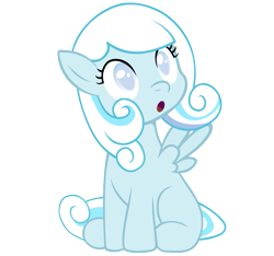 Size: 907x849 | Tagged: safe, artist:batbow, oc, oc only, oc:snowdrop, cute, looking up, simple background, sitting, snowbetes, solo, transparent background, vector