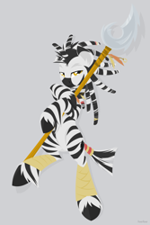 Size: 1280x1920 | Tagged: safe, artist:hoverrover, oc, oc only, zebra, bipedal, colored hooves, cutie mark, explicit source, gray background, hooves, lineless, male, simple background, solo, stallion, unshorn fetlocks