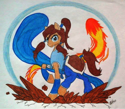 Size: 761x664 | Tagged: safe, avatar, korra, ponified, solo, the legend of korra, traditional art