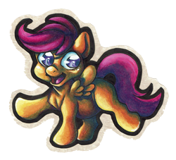 Size: 750x681 | Tagged: safe, artist:sombrastudio, scootaloo, pegasus, pony, female, filly, simple background, solo, transparent background