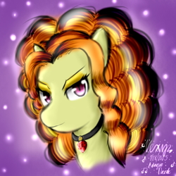 Size: 2500x2500 | Tagged: safe, artist:parody-of-eve, adagio dazzle, pony, equestria girls, bedroom eyes, bust, equestria girls ponified, necklace, pendant, ponified, portrait, solo