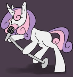 Size: 638x669 | Tagged: safe, artist:tempusfidgets, sweetie belle, pony, unicorn, microphone, microphone stand, solo